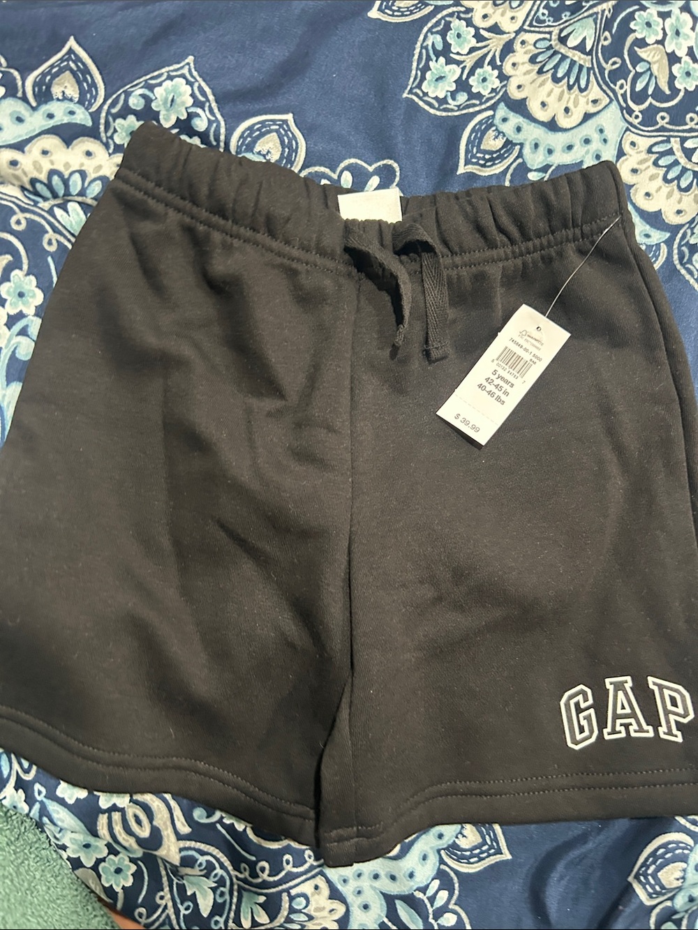 GAP Black Logo Drawstring Shorts